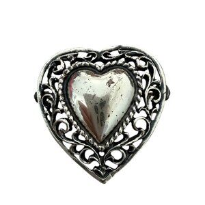 Danecraft Sterling Silver Filigree brooch signed 925 1" antique art deco